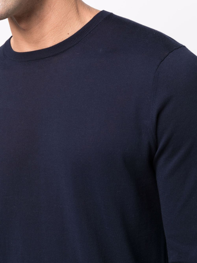 Shop Ballantyne Crew-neck Knit Jumper In Blue