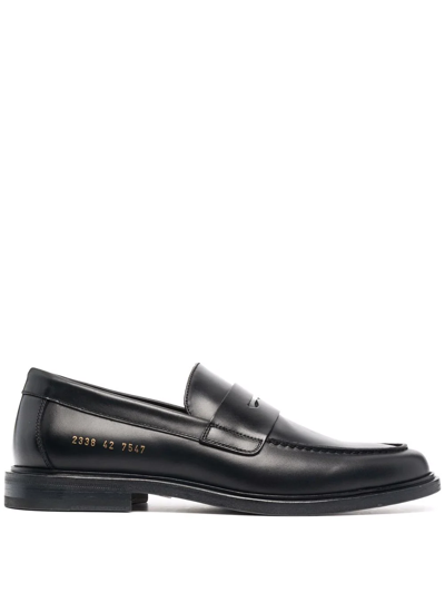 Shop Common Projects Logo-print Loafers In Black