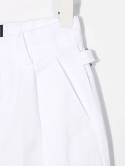 Shop Fay Embroidered-logo Detail Trousers In White