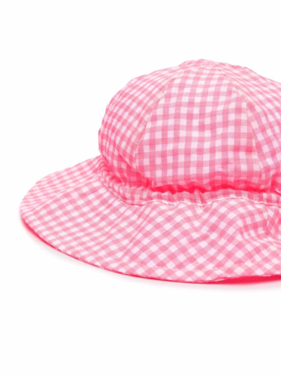 Shop Billieblush Gingham Lace-detail Hat In Pink