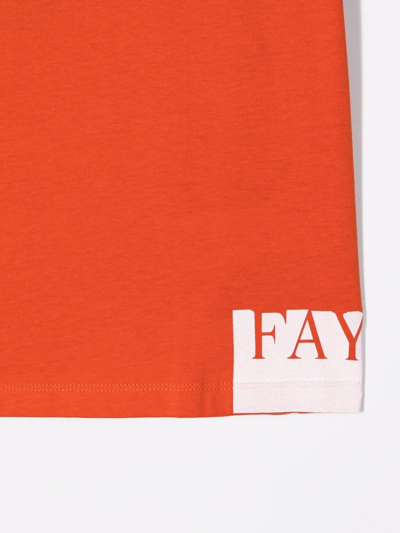 Shop Fay Logo-print T-shirt In Orange