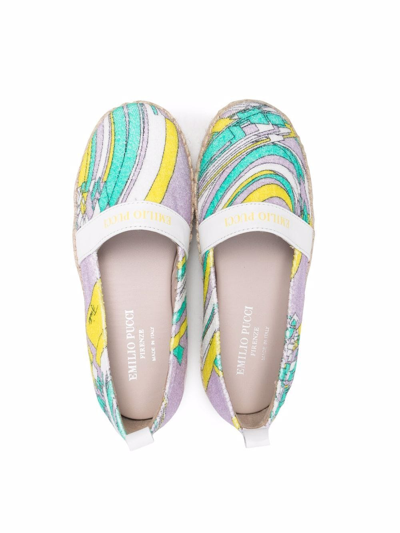 Shop Emilio Pucci Junior Swirl Print Espadrilles In Purple