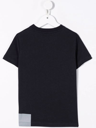 Fay Logo-print Cotton T-shirt In Blue