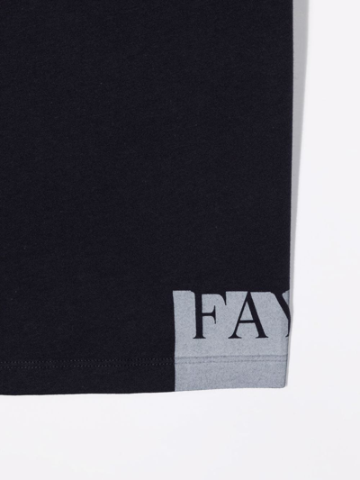 Shop Fay Logo-print T-shirt In Blue