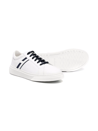 Shop Hogan Teen Lace-up Sneakers In White