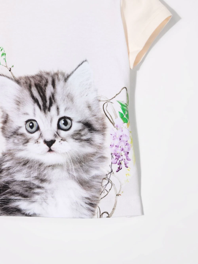 小猫图案有机棉T恤