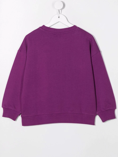 Shop Molo Smiley-print Organic-cotton Sweatshirt In Purple