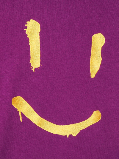 Shop Molo Smiley-print Organic-cotton Sweatshirt In Purple