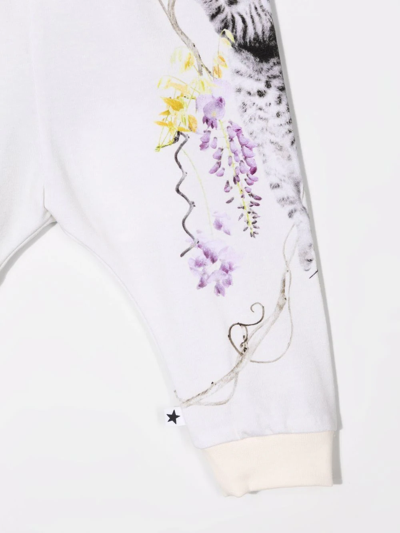 Shop Molo Floral-print Organic-cotton Track Pants In Neutrals