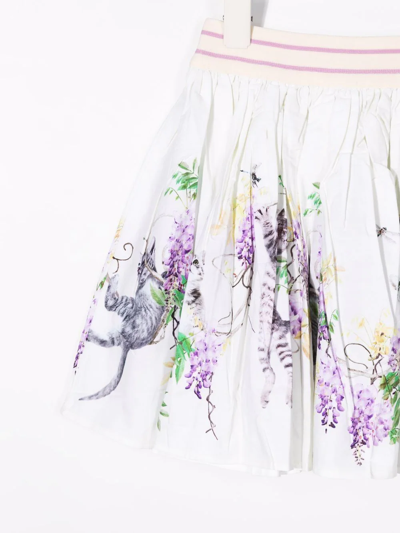 Shop Molo Floral-print Organic-cotton Skirt In Neutrals