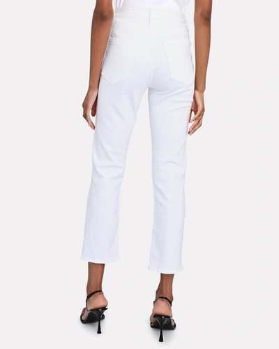 Shop Mother The High Waisted Rider Ankle Jeans In White