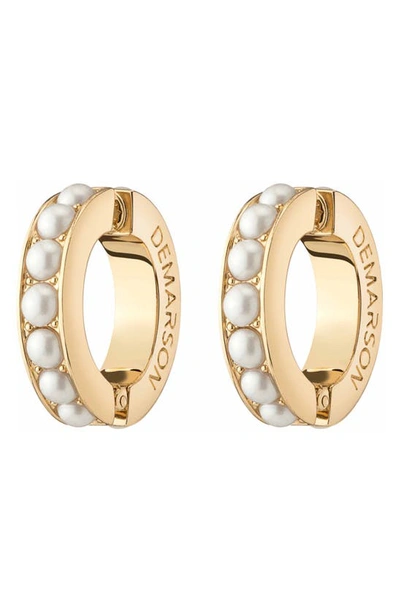 Shop Demarson Set Of 2 Cultured Pearl Ear Cuffs In Antique Gold/ Cultura Pearls