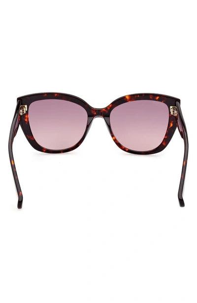 Shop Max Mara 54mm Cat Eye Sunglasses In Shiny Red Havana / Bordeaux