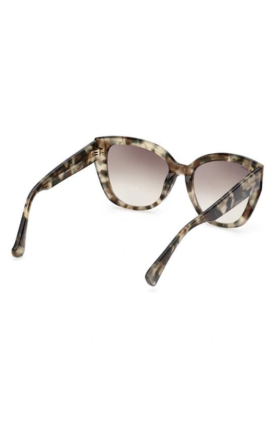 Shop Max Mara 54mm Cat Eye Sunglasses In Shiny Sage Havana / Brown