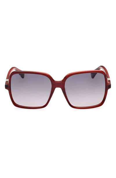 Shop Max Mara 60mm Gradient Square Sunglasses In Shiny Bilayer Bordeaux Red