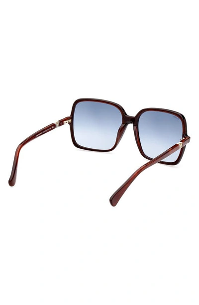 Shop Max Mara 60mm Gradient Square Sunglasses In Shiny Bilayer Navy Blonde