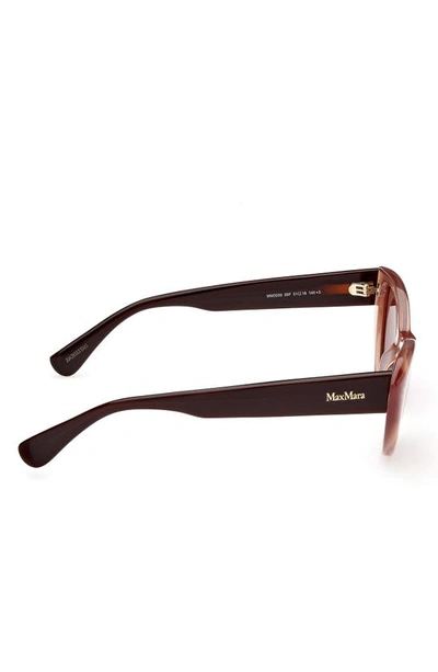 Shop Max Mara 51mm Cat Eye Sunglasses In Milky Nude Opal Brown