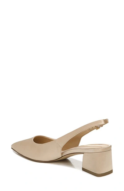Franco Sarto Racer Womens Buckle Pointed Toe Slingback Heels In Champagne