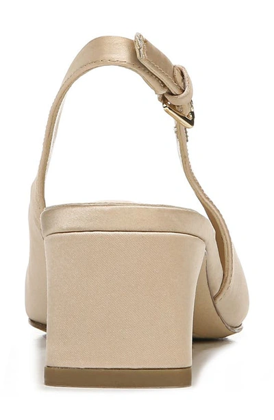 Franco Sarto Racer Womens Buckle Pointed Toe Slingback Heels In Champagne