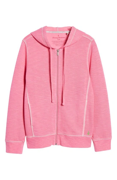 Shop Tommy Bahama Tobago Bay Cotton Blend Zip-up Hoodie In Pink Ruffle