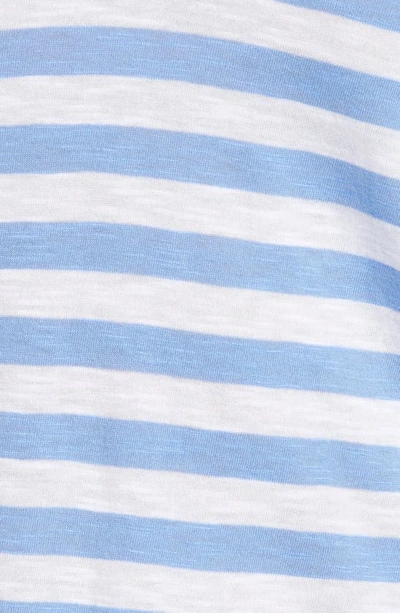 Shop Caslon Short Sleeve V-neck T-shirt In Blue Cornflower- White Stripe