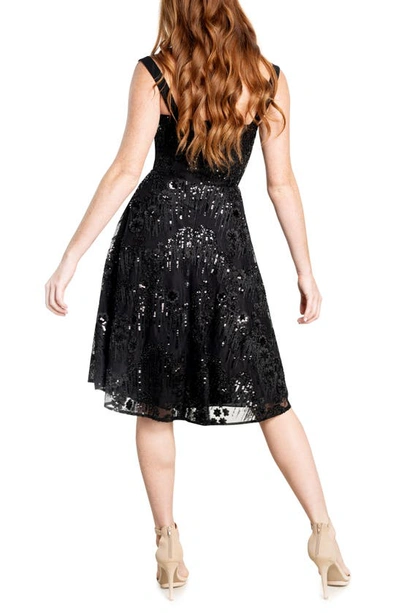 Shop Dress The Population Adelina Sequin Fit & Flare Dress In Black Multi