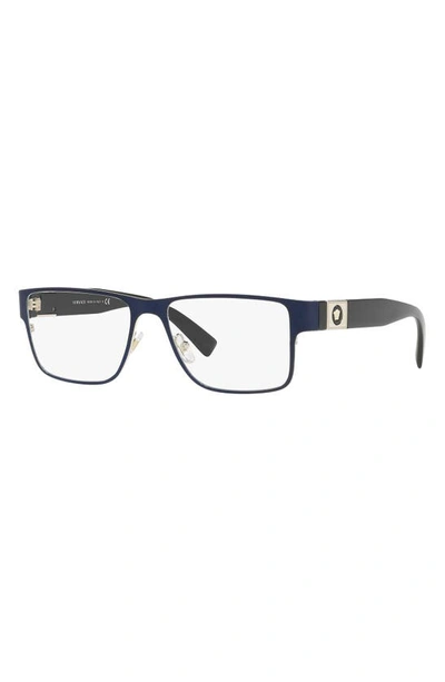 Shop Versace 55mm Rectangular Optical Glasses In Blue/ Demo Lens