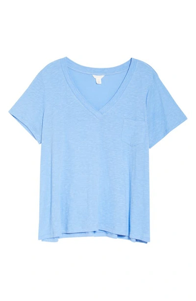 Shop Caslon Short Sleeve V-neck T-shirt In Blue Cornflower