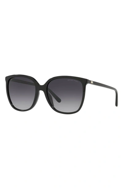 Shop Michael Kors 57mm Gradient Cat Eye Sunglasses In Black