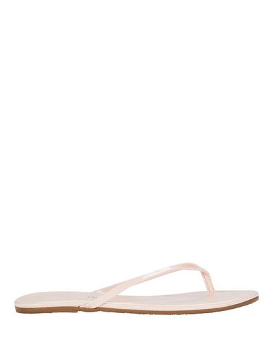 Shop Tkees Glosses Leather Flip Flops In Pink
