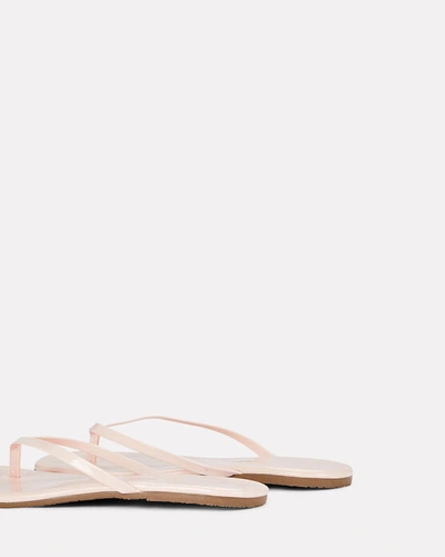 Shop Tkees Glosses Leather Flip Flops In Pink