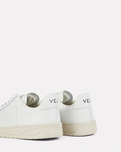 Shop Veja V-12 Leather Sneakers In White