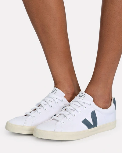 Shop Veja Esplar Canvas Low-top Sneakers In White