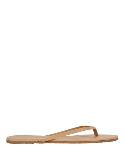 Shop Tkees Foundations Matte Leather Flip-flop Sandals In Brown