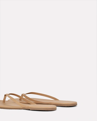 Shop Tkees Foundations Matte Leather Flip-flop Sandals In Brown