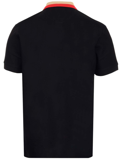 Shop Burberry Men's Black Other Materials Polo Shirt
