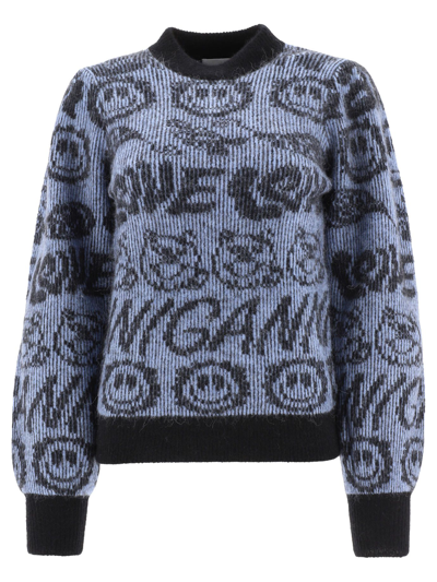 Shop Ganni Women's Blue Other Materials Sweater