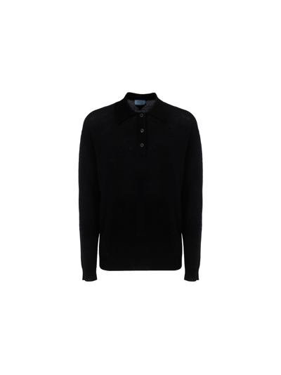 Shop Prada Women's Black Other Materials Polo Shirt