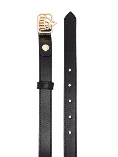 Shop Chiara Ferragni Women's Black Leather Belt