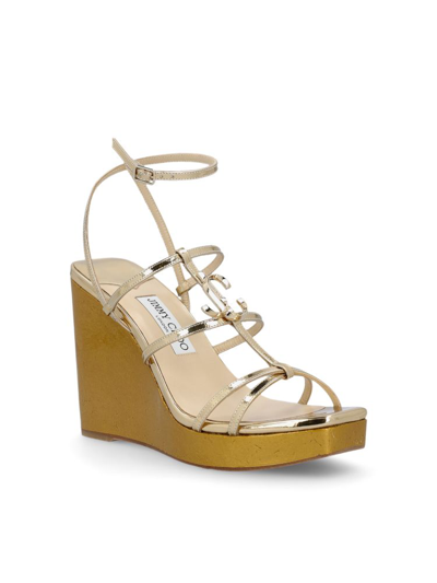 Shop Jimmy Choo Women's Gold Other Materials Wedges