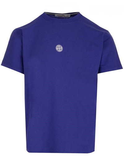 Shop Stone Island Men's Blue Other Materials T-shirt