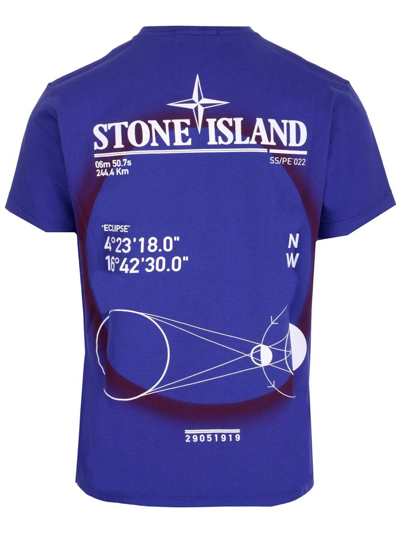 Shop Stone Island Men's Blue Other Materials T-shirt