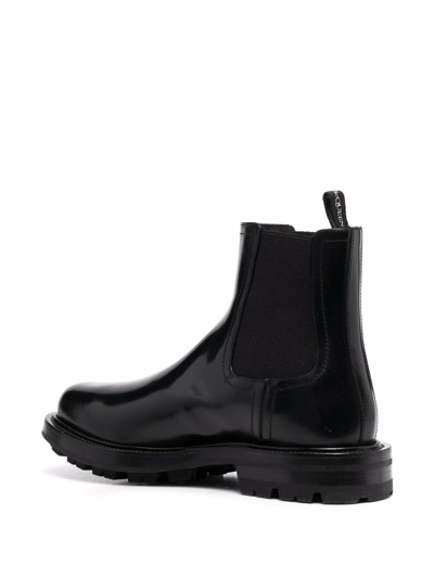 Shop Alexander Mcqueen Leather Ankle Boot In Black