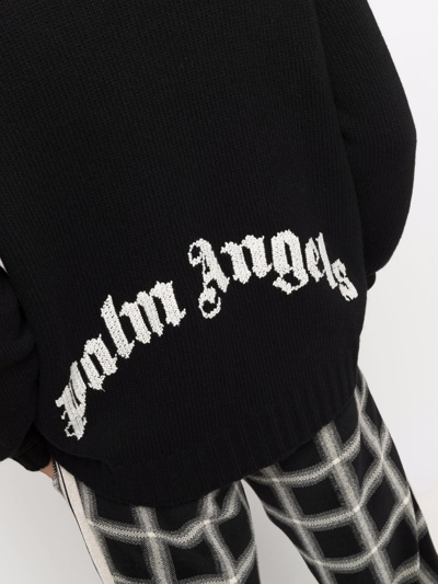 Shop Palm Angels Cotton Logo Sweater
