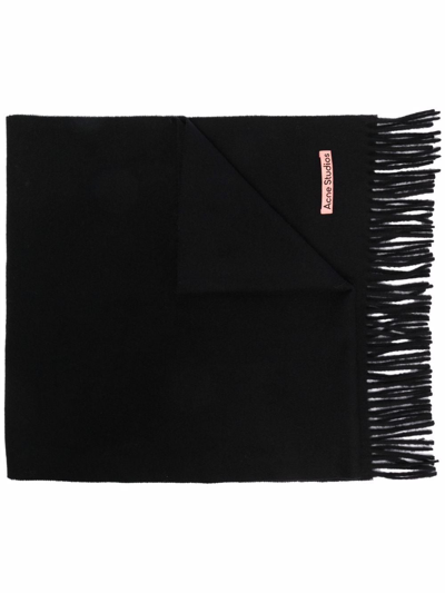 Shop Acne Studios Wool Scarf In Black
