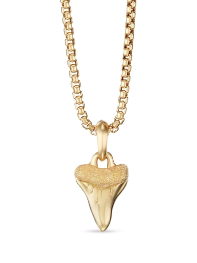 David Yurman 18kt Yellow Gold 17mm Shark Tooth Enhancer Amulet In Gold