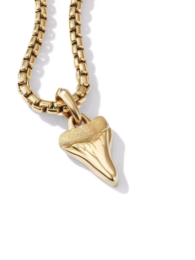 Shop David Yurman 18kt Yellow Gold 17mm Shark Tooth Enhancer Amulet