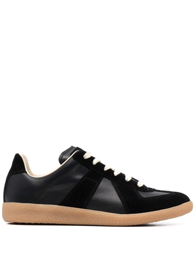 Shop Maison Margiela Replica Low-top Leather Sneakers In Schwarz