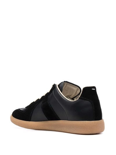 Maison Margiela Replica Low-top Leather Sneakers In Black