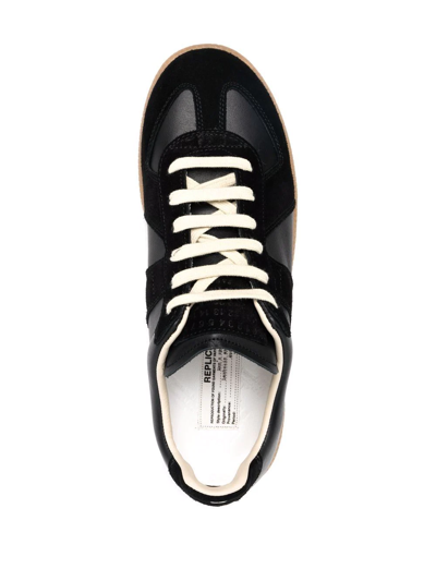 Shop Maison Margiela Replica Low-top Leather Sneakers In Schwarz